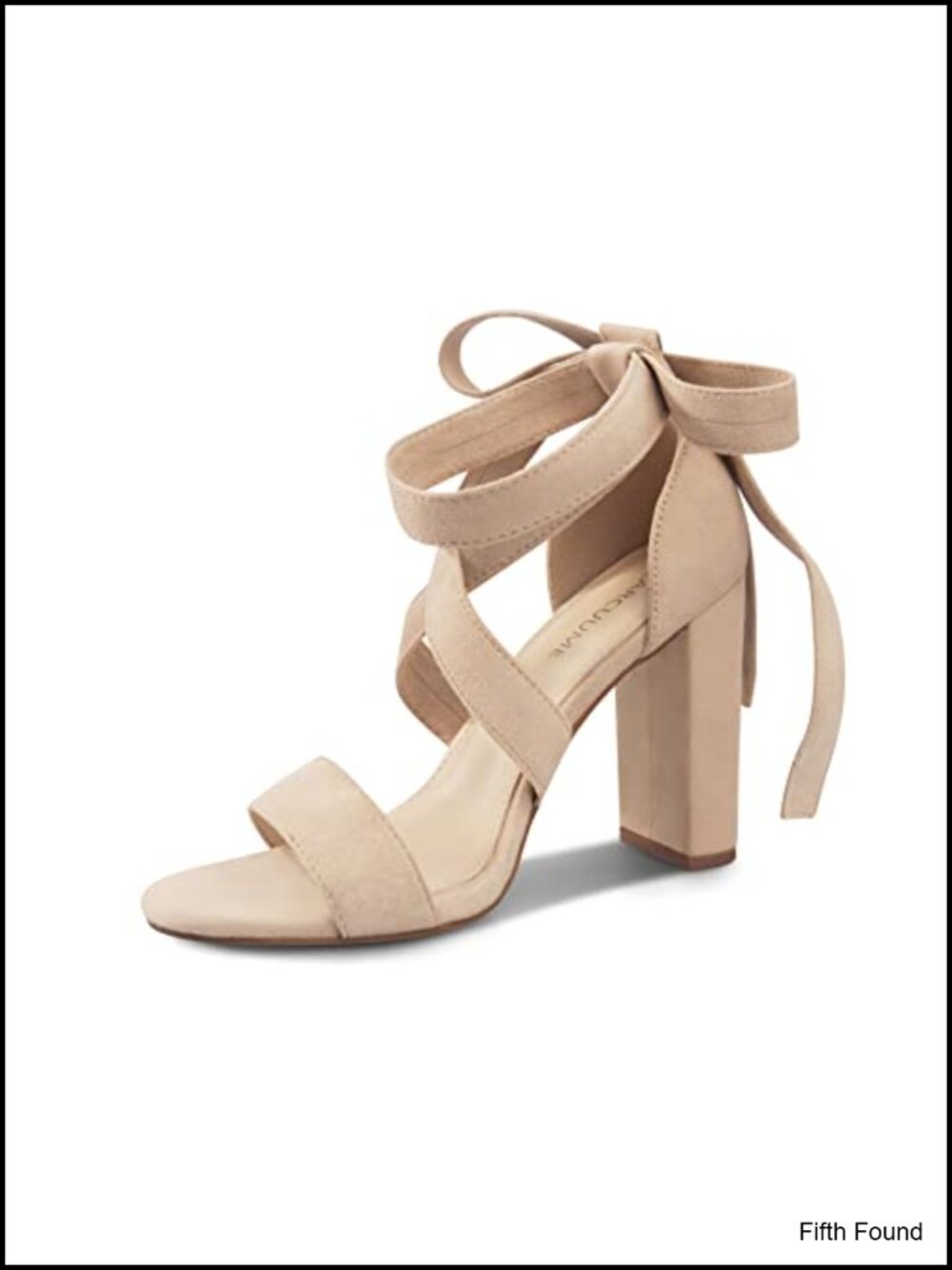 Lace Up Chunky Heel Sandals for Women Suede Strappy Block Heel Casual 4 Inch